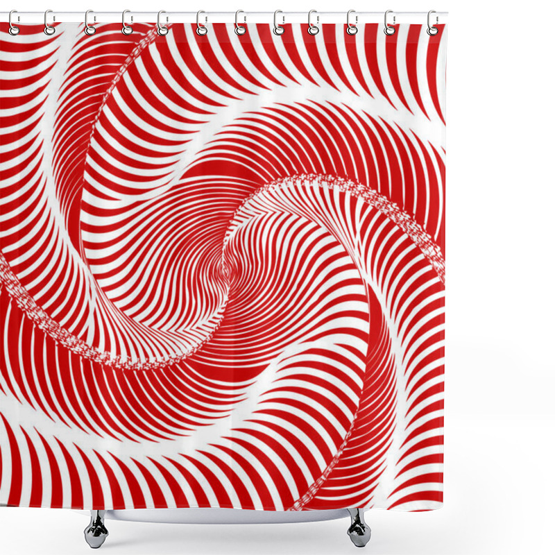 Personality  Abstract Twisted Optical Illusion Of Distorted Surface. Twisted Stripes. Stylized 3d Tunnel. Shower Curtains