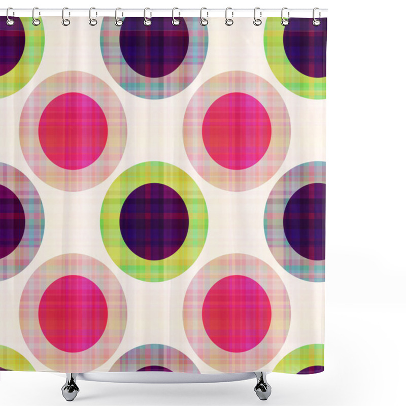 Personality  Seamless Geometric Polka Dots Pattern Shower Curtains