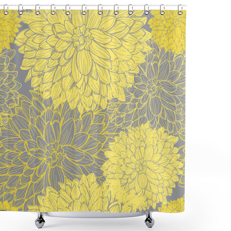 Personality  Elegant Seamless Pattern With Chrysanthemum Flowers, Design Elements. Floral  Pattern For Invitations, Cards, Print, Gift Wrap, Manufacturing, Textile, Fabric, Wallpapers Shower Curtains