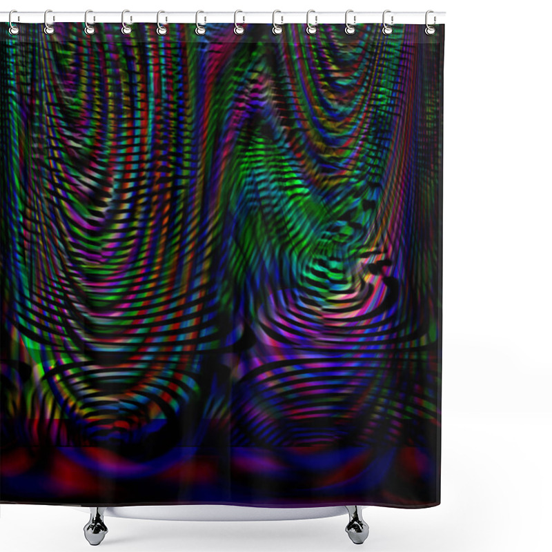 Personality  Wavy Abstract Glitch Effect. Shower Curtains