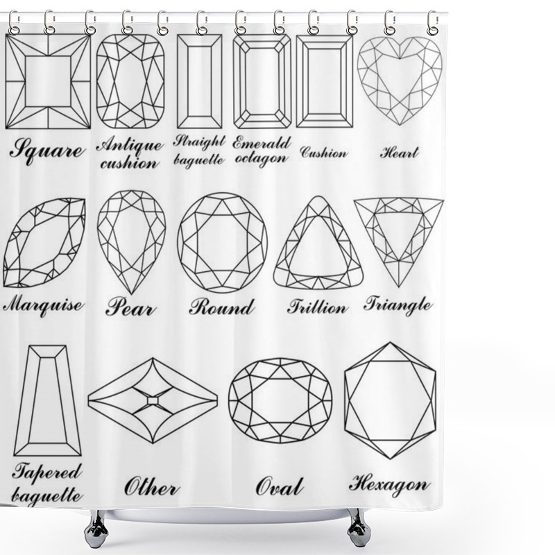 Personality  Stone Shapes And Their Names Vector Shower Curtains