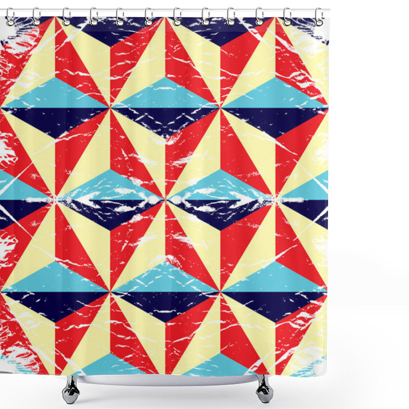 Personality  Spectrum Geometric Background Made Of Triangles. Shower Curtains