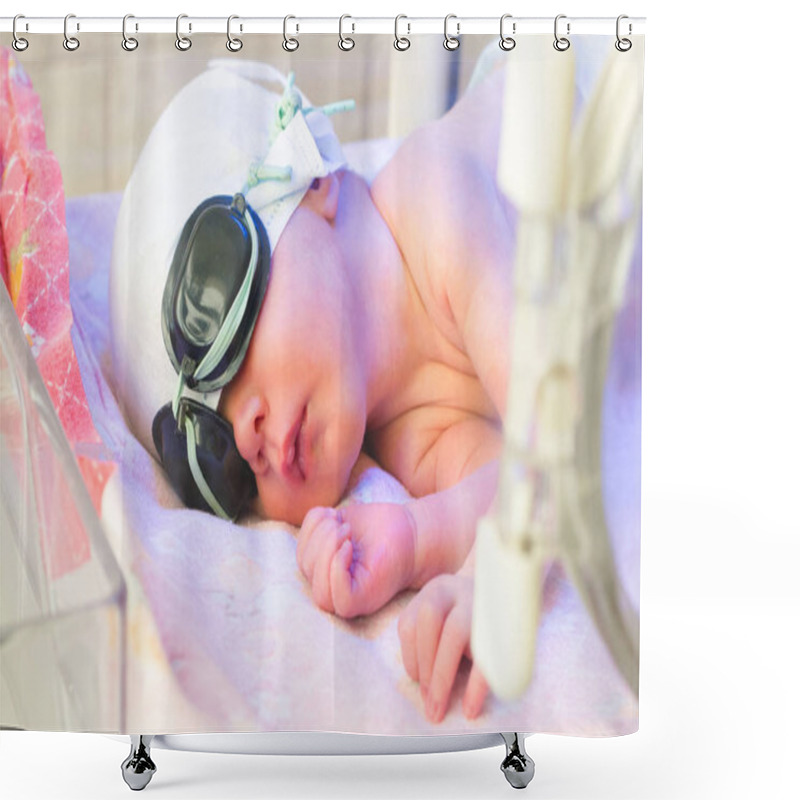 Personality  Newborn Baby In The Incubator Shower Curtains