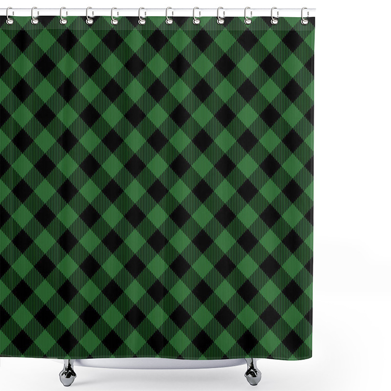 Personality  Lumberjack Tartan. Scottish Diagonal Pattern Cage Shower Curtains