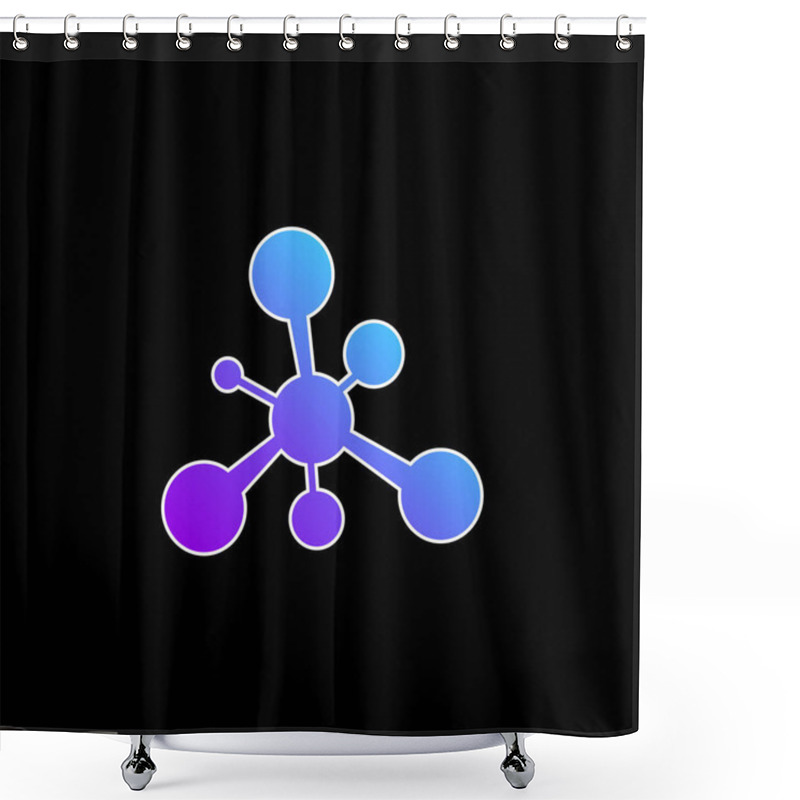 Personality  Balls And Lines Black Shape Blue Gradient Vector Icon Shower Curtains