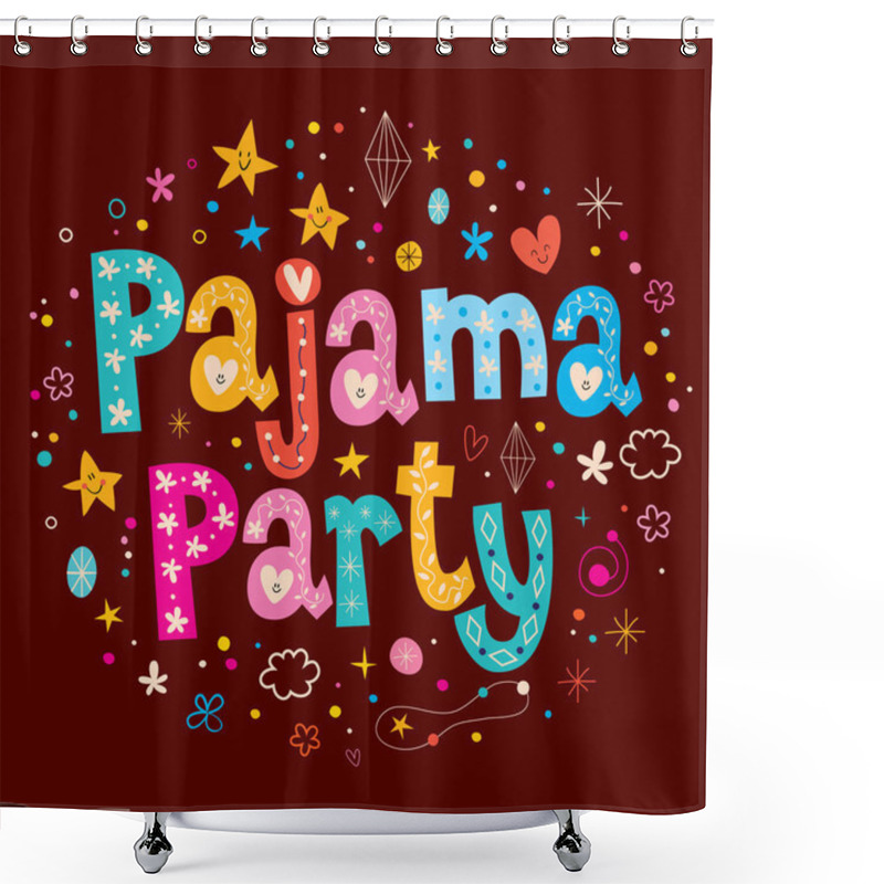 Personality  Pajama Party Unique Lettering Shower Curtains