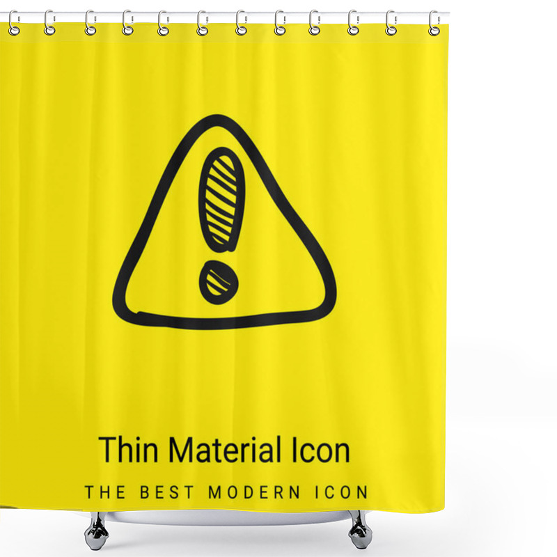 Personality  Attention Construction Triangular Hand Drawn Signal Minimal Bright Yellow Material Icon Shower Curtains