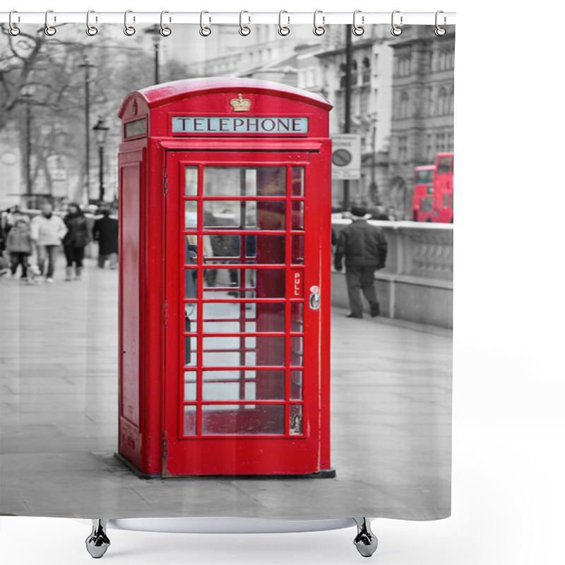 Personality  Red Telephone Booth In London Shower Curtains