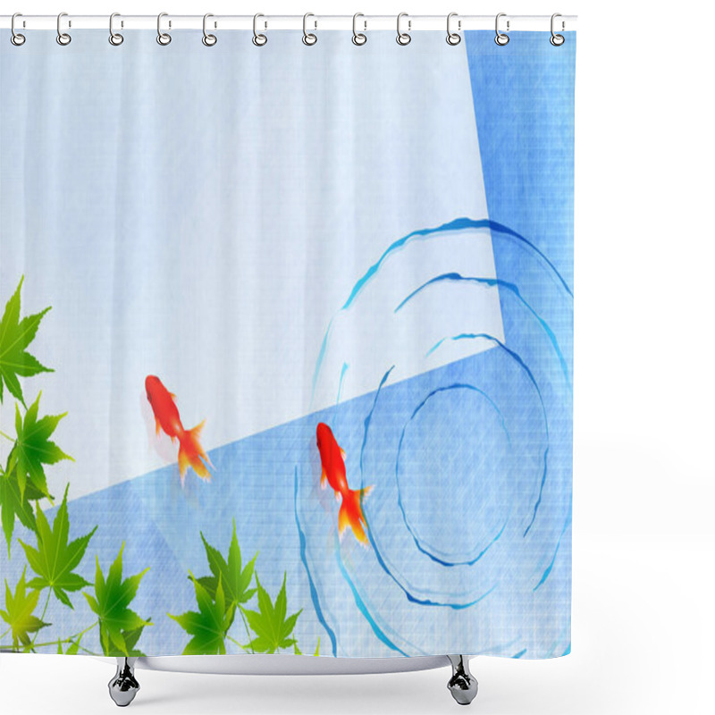 Personality  Goldfish Maple Summer Greetings Background  Shower Curtains