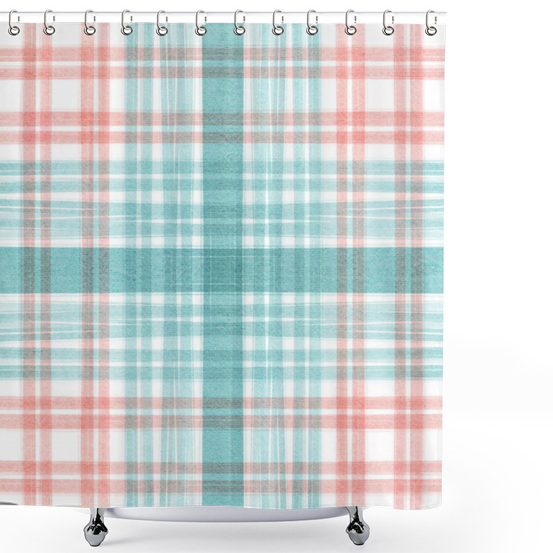 Personality  Tartan Fabric Texture. Seamless Pattern. Digital Illustration. Shower Curtains