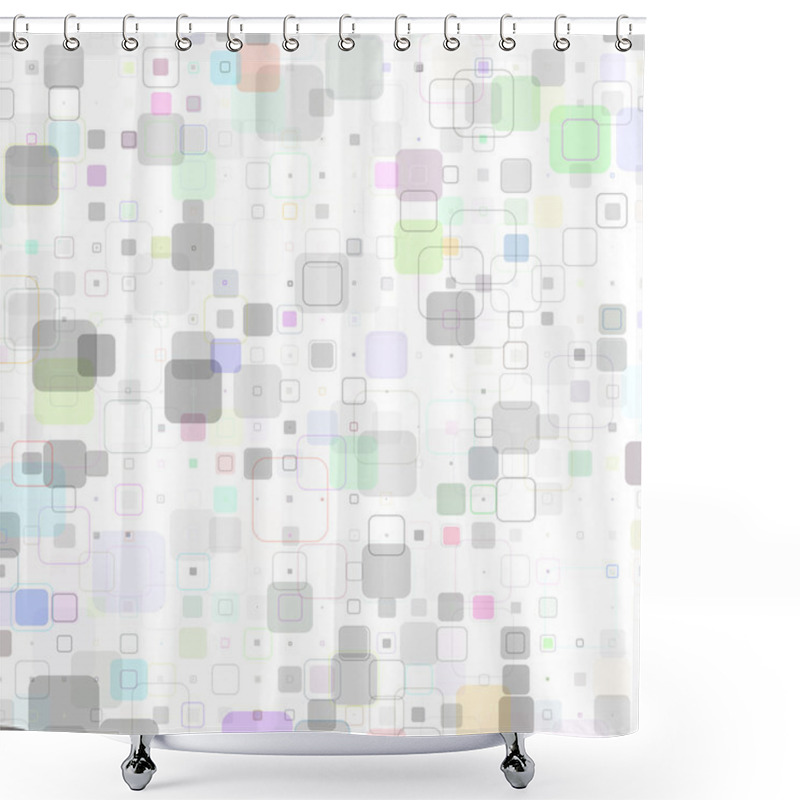 Personality  Abstract Technical Geometric Square Background Shower Curtains