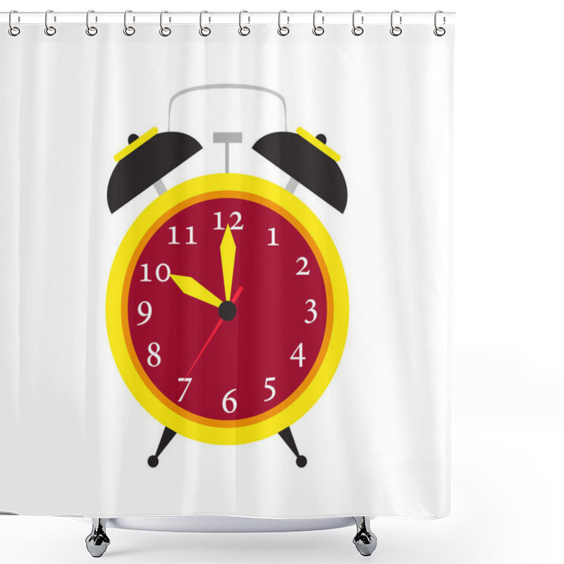 Personality  Clock Alarm Vector Icon Time Isolated. Wake Up Background Illustration Watch Sign Timer  Shower Curtains