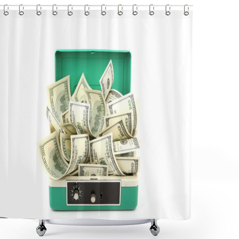 Personality  One Hundred Dollars Banknotes In Cash Box Shower Curtains