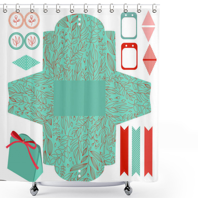 Personality  Gift Box Template  Party Set  Shower Curtains