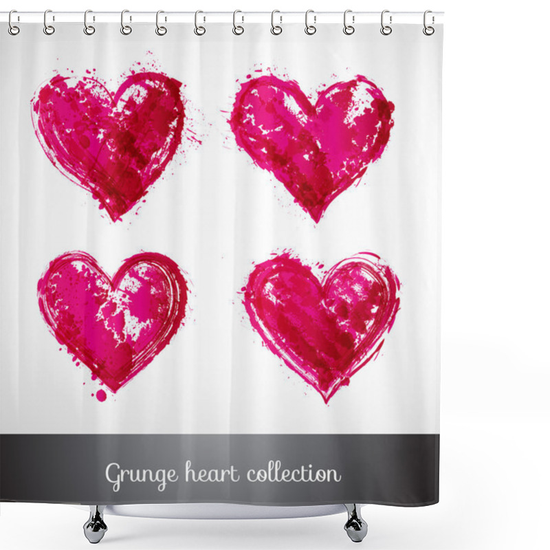 Personality  Set Of Vector Sketch Hearts Shower Curtains