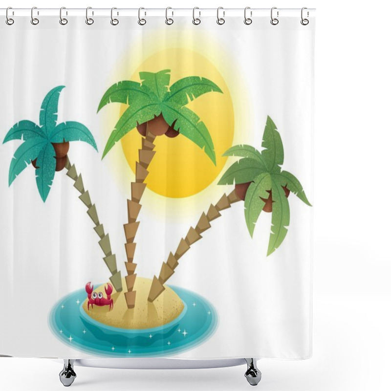 Personality  Small Island Shower Curtains