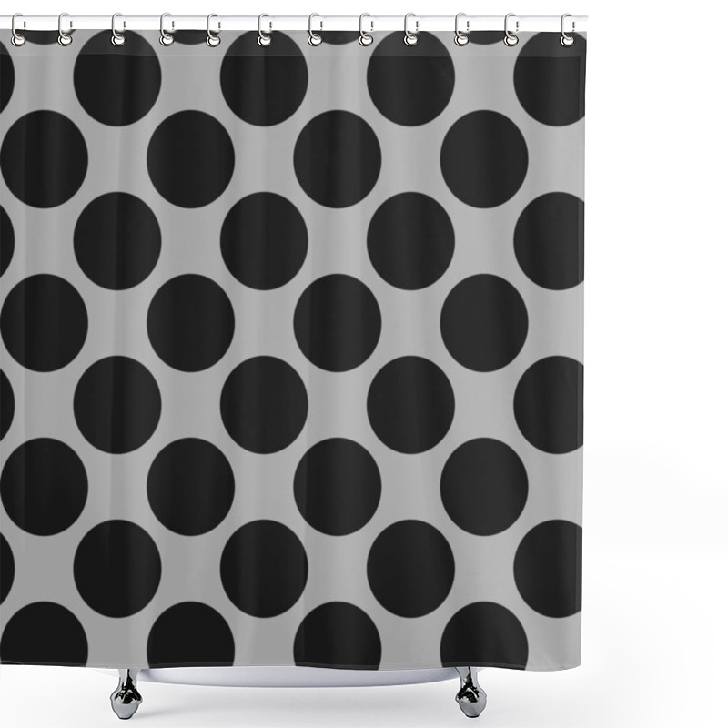 Personality  Circles Tileable, Repeatable Black And White Monochrome Dots, Dotted, Speckles Circular Pattern, Background. Vector Shower Curtains