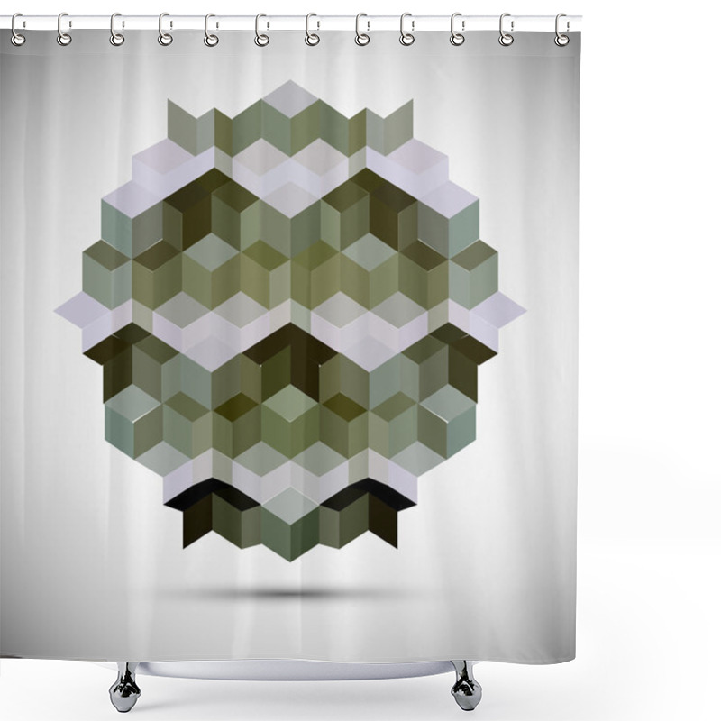 Personality  Hexagon Kaleidoscope Optical Illusion Shower Curtains