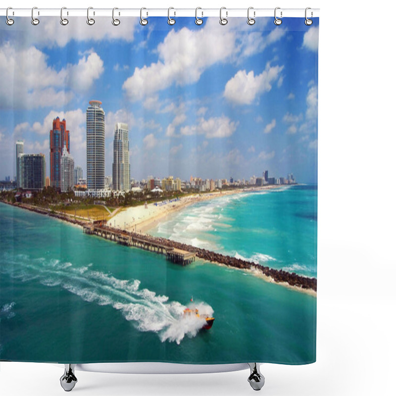 Personality  Aerial View Of South Miami Beach Shower Curtains