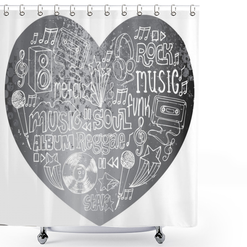 Personality  I Love Music Shower Curtains