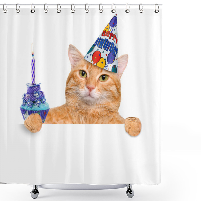 Personality  Birthday Cat . Shower Curtains