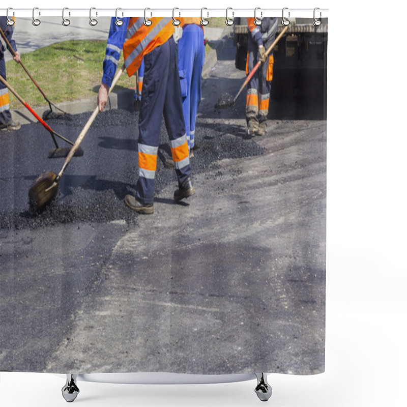 Personality  Asphalting And Repair Of Roads Shower Curtains