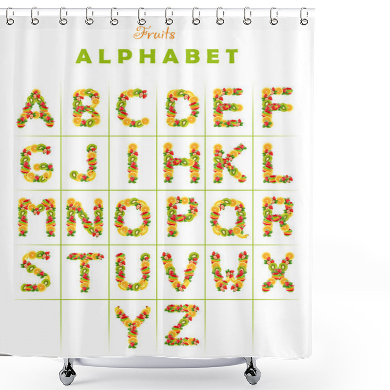 Personality  Fruit Alphabet Shower Curtains