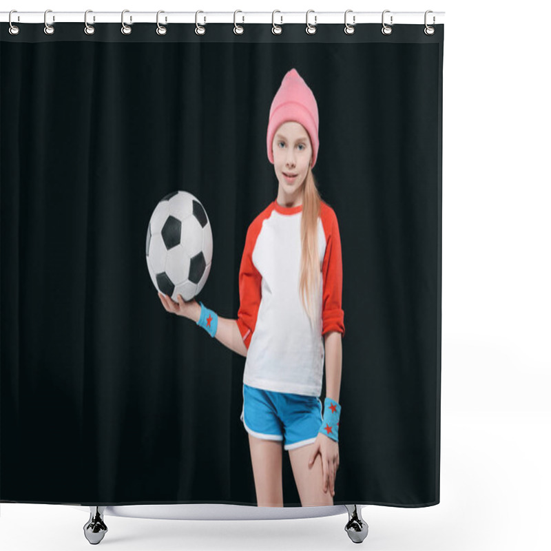 Personality  Sporty Girl With Ball  Shower Curtains