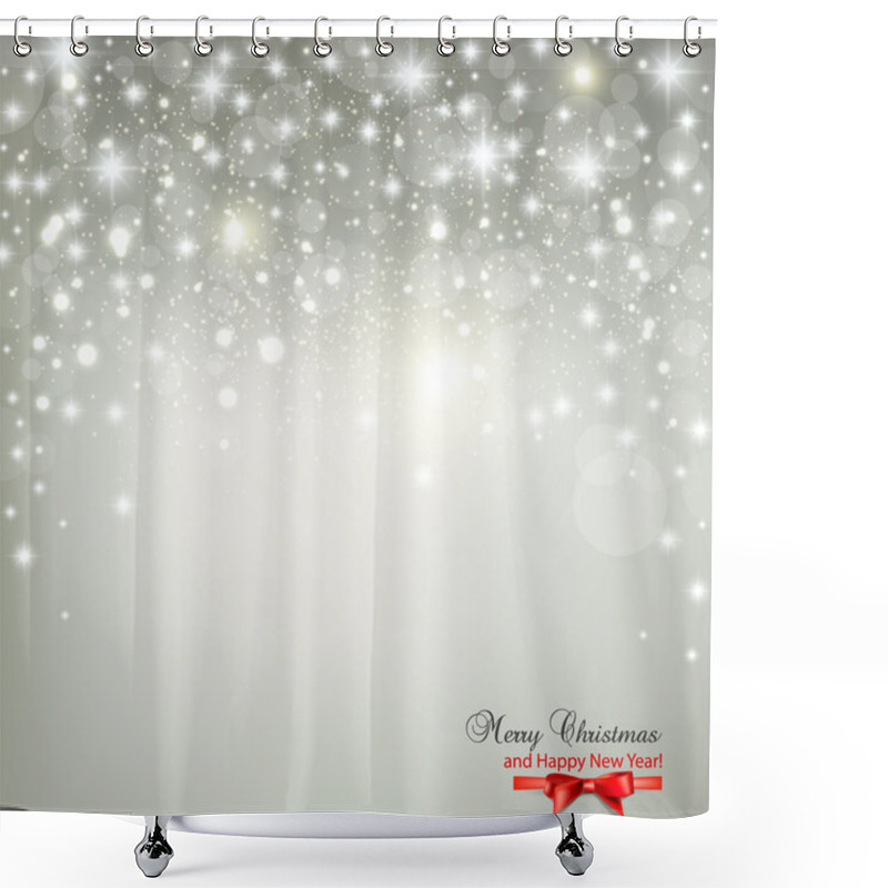 Personality  Elegant Christmas Background With Snowflakes And Place For Text. Shower Curtains