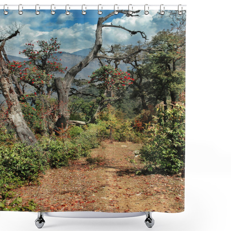 Personality  Rhododendron Forest In Mountains Shower Curtains