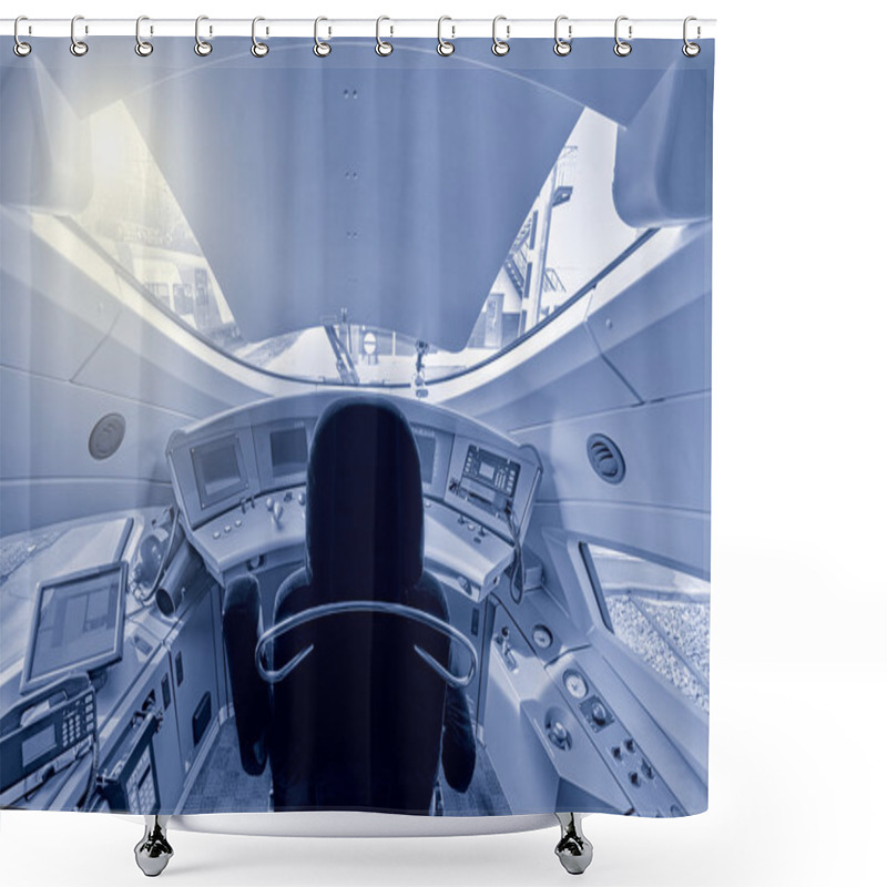 Personality  Highspeed Train Cockpit. Shower Curtains