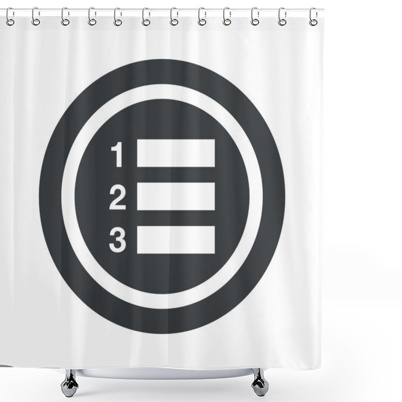 Personality  Round Black Numbered List Sign Shower Curtains