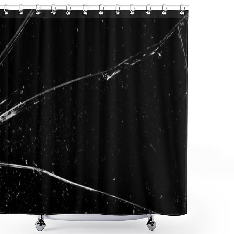 Personality  Cracks In The Glass On A Black Background. Abstraction Shower Curtains