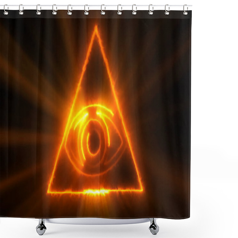 Personality  Abstract Background With The Eye Of Providence. Seamless Loop Digital Backdrop Shower Curtains