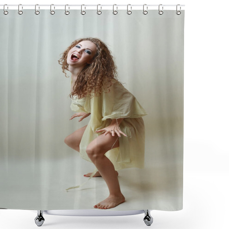 Personality  Woman In Scary Look Shower Curtains