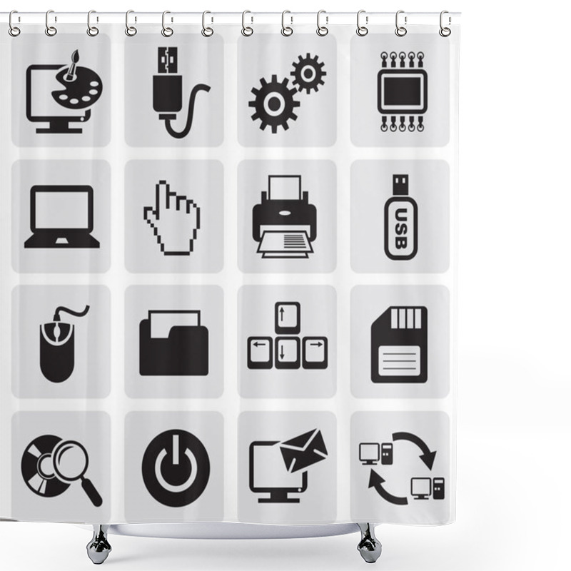 Personality  Computer Icons Shower Curtains