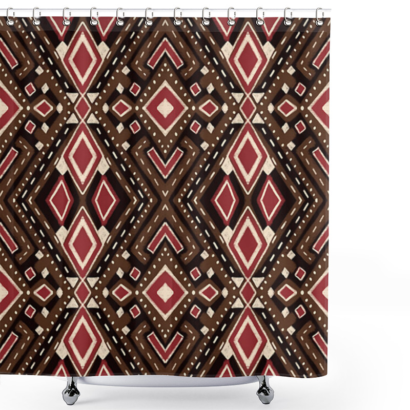 Personality  Seamless Pattern With Stylized Ethnic Pattern. Hand-drawn Illustration. Shower Curtains