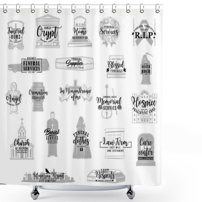 Personality  Funeral Service And Columbarium Urn Burial Shower Curtains