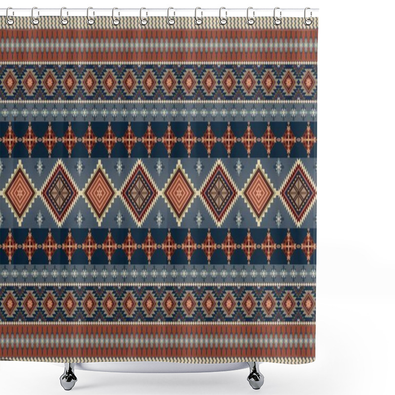 Personality  Navajo Tribal Vector Seamless Pattern. Native American Ornament. Ethnic South Western Decor Style. Boho Geometric Ornament. Vector Seamless Pattern. Mexican Blanket, Rug. Woven Carpet Illustration. Shower Curtains