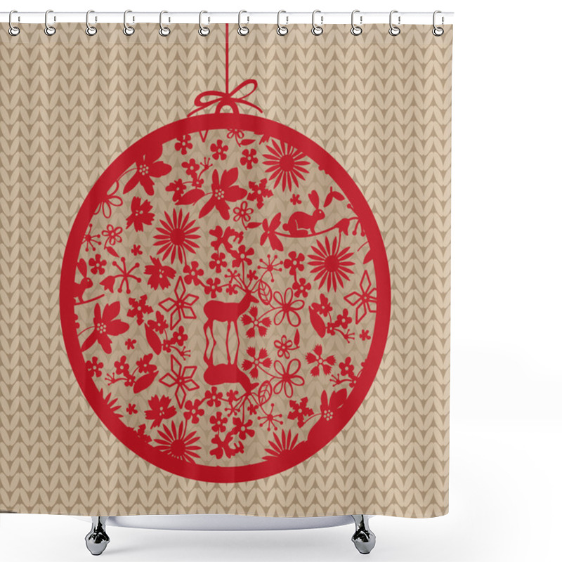 Personality  Christmas Ball Shower Curtains