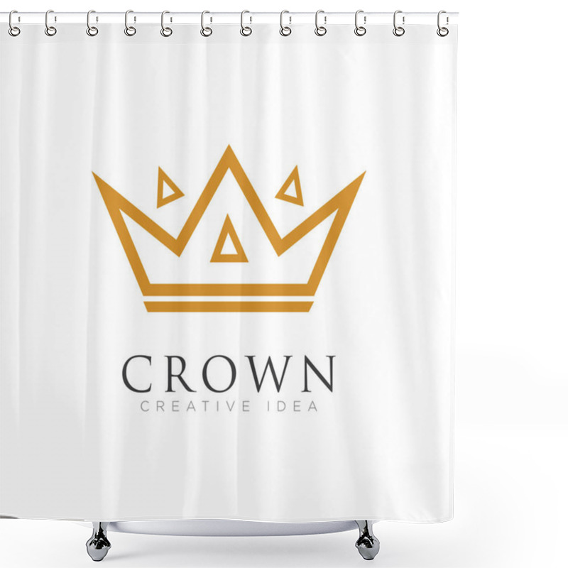 Personality  Crown Logo Icon Design Vector Shower Curtains