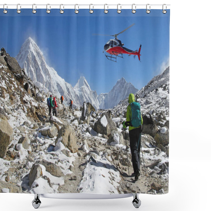 Personality  Goup Of Climbers In The Himalayas Shower Curtains