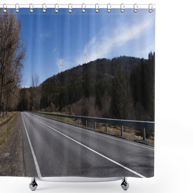 Personality  Road And Mountain With Sky At Background  Shower Curtains