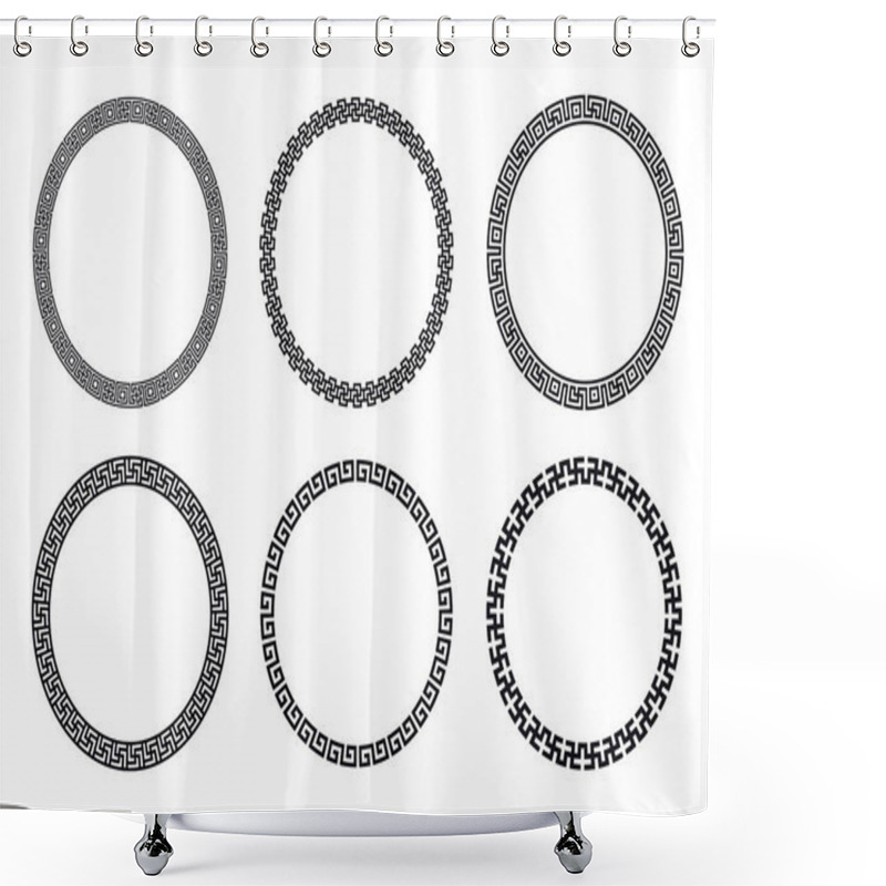 Personality  Greek Frame On A White Background, Vector Shower Curtains