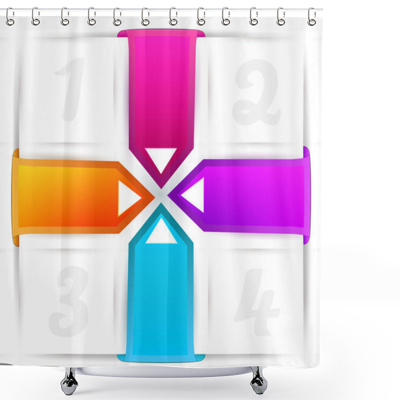 Personality  Banners With Numbers. Vector Shower Curtains