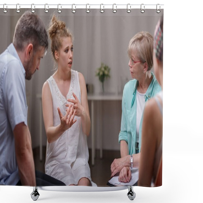 Personality  Group Of People During Therapy Shower Curtains