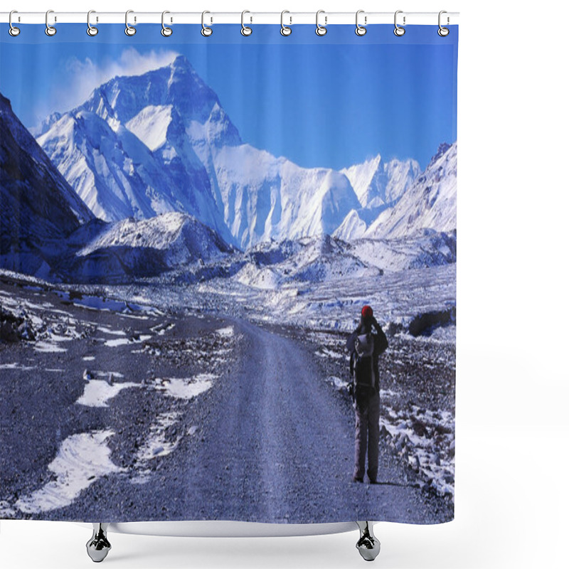 Personality  Scenery Of Mount Everest In Tibet China Shower Curtains