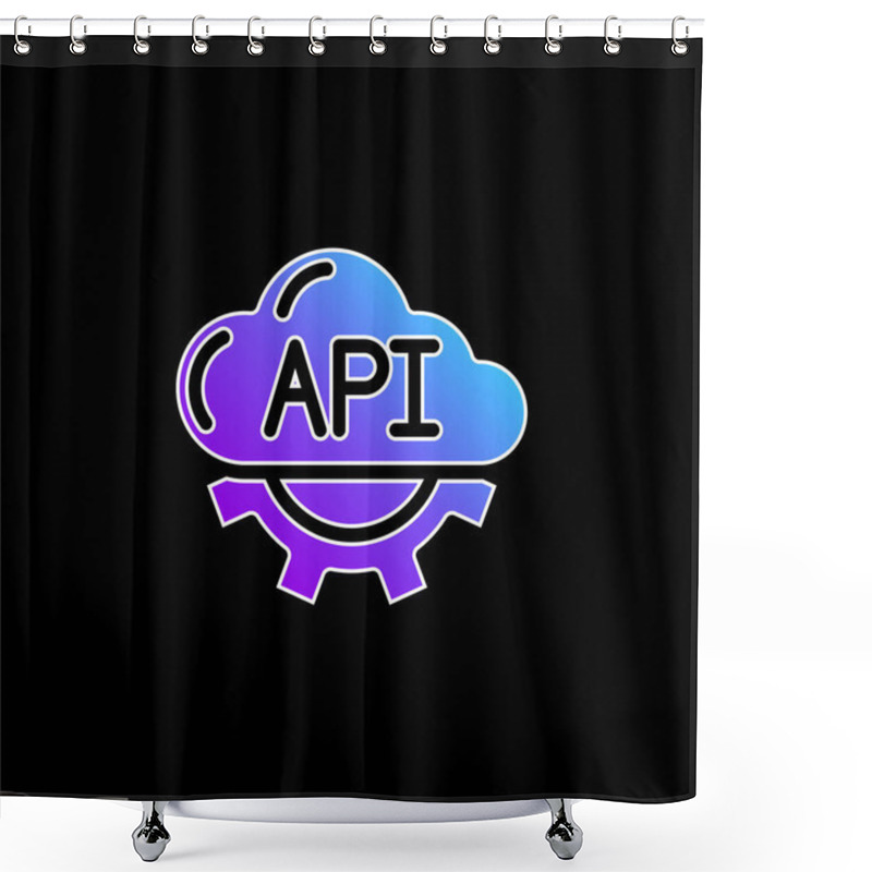 Personality  Api Blue Gradient Vector Icon Shower Curtains