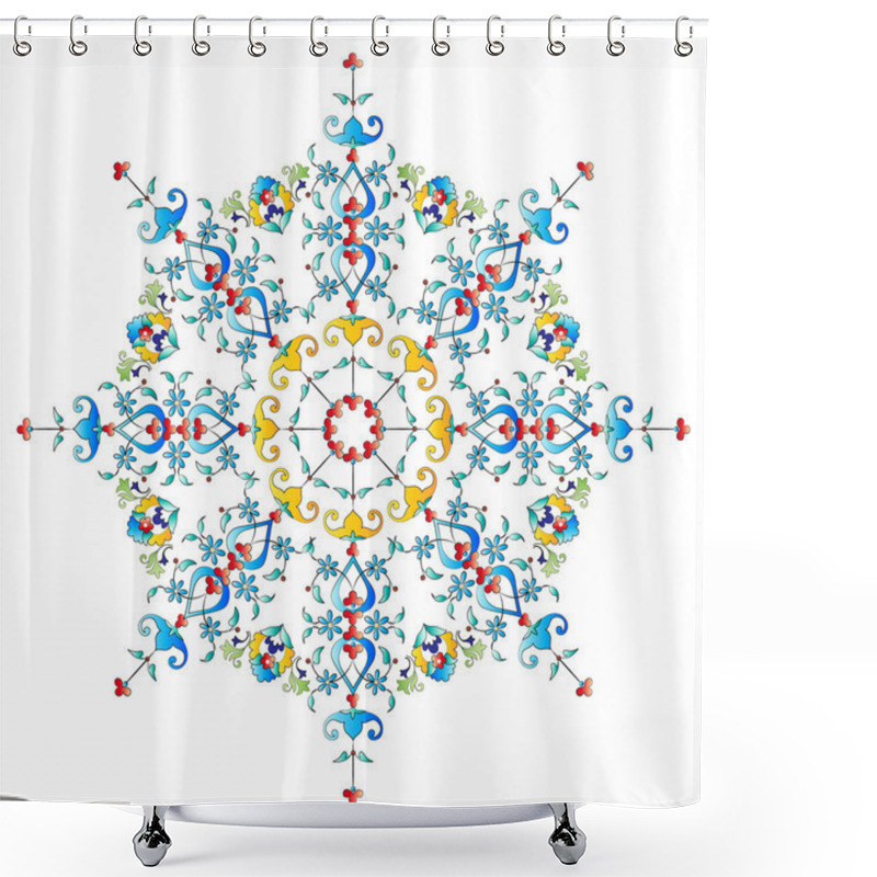 Personality  Ottoman Motifs Design Series With Fifty-two Shower Curtains