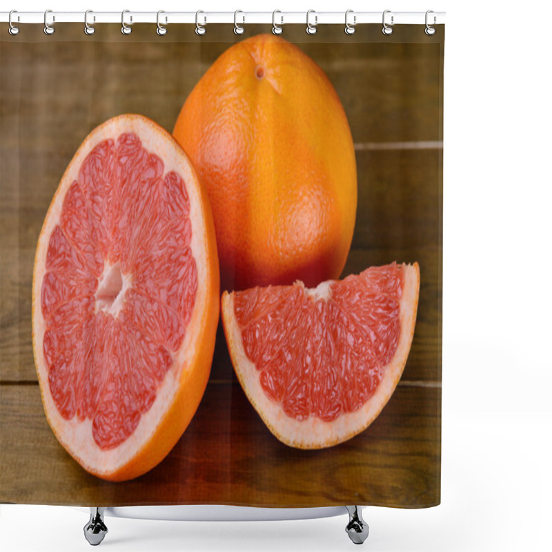 Personality  Ripe Grapefruit On Table Close-up Shower Curtains